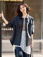 【春季女装新款】大量现货皮衣衬衫外套P115-K180，女装皮衣，简古