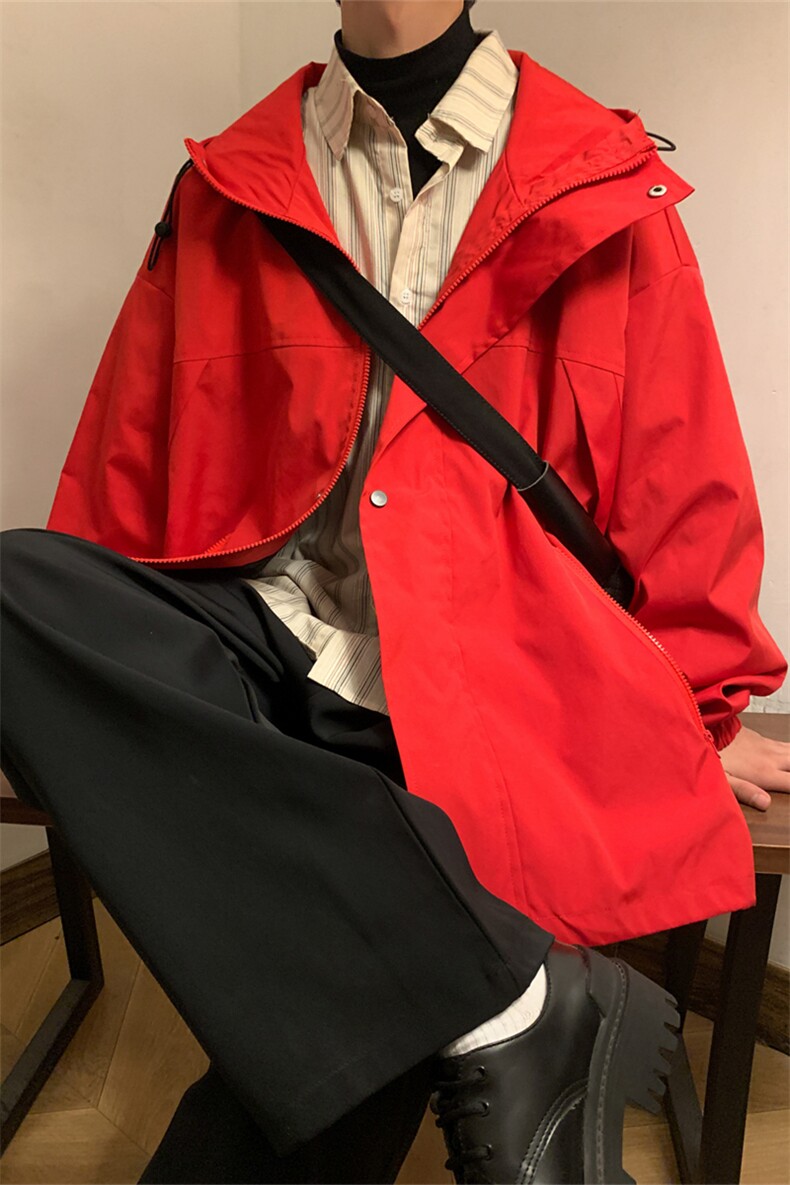 JK8002/P60春装新款现货港风暖色调防水冲锋衣夹克男潮外套大码潮,男装夹克,电商A141