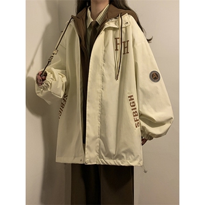 春秋季假两件连帽夹克大码新款夹克外套XZ102B-1-JK2681P85图片