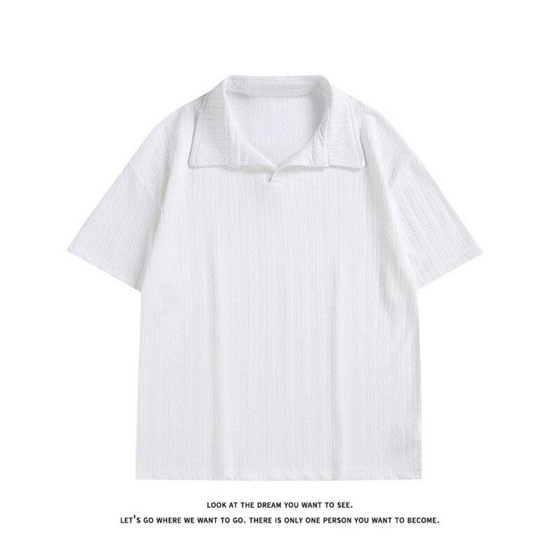 白色麦穗纹肌理感polo衫男款夏季高级感冰丝短袖T3687-特价P25,男装T恤,电商A007
