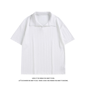 白色麦穗纹肌理感polo衫男款夏季高级感冰丝短袖T3687-特价P25图片