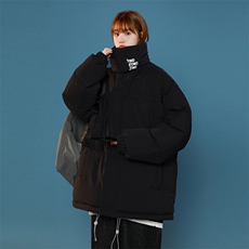 中性克莱因蓝棉衣男冬季加厚面包服潮可脱卸领棉袄美式外套潮牌，男装棉衣，电商A409-1