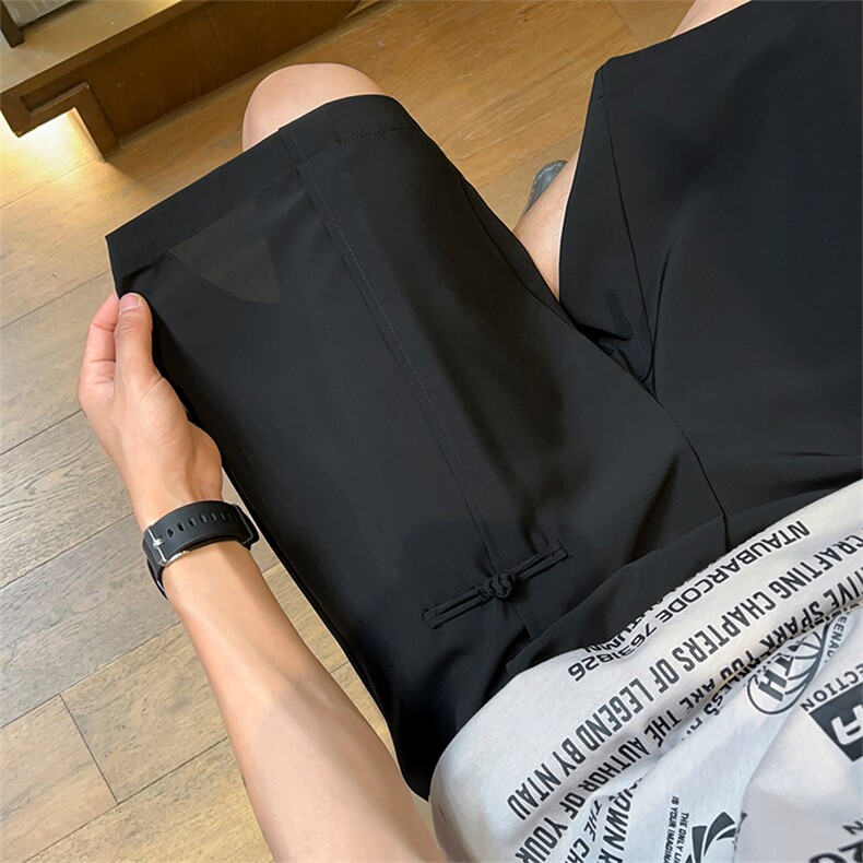 X2447-TP20不控价夏季新中式五分裤冰丝垂感抗皱短裤男士,男装牛仔裤,电商A102-1