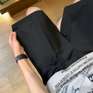 X2447-TP20不控价 夏季新中式五分裤冰丝垂感抗皱短裤男士图片