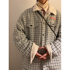 小香风内里羊羔毛翻领青春情侣大码外套棉衣XZ301AMY89，男装棉衣，星座301A