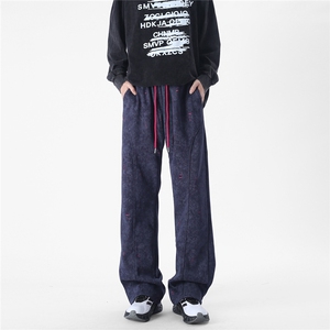 现货 A429-Yk326-特批53 美式撞色扎染重磅卫裤弯刀休闲裤 高品质图片
