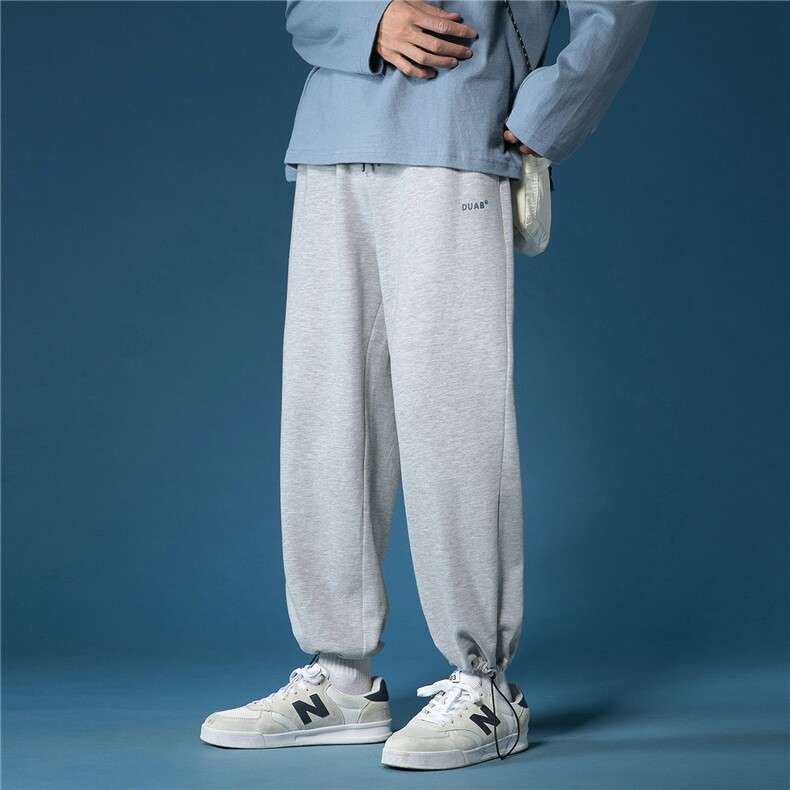 秋款宽松直筒休闲裤青少年松紧腰简约卫裤男S964-P50控78，男装休闲裤，星座617A-6（原A405-1）