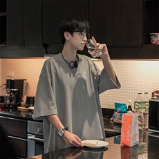 华夫格短袖男T恤潮流百搭青少年宽松休闲日系B225-T9235-P28-X39，男装T恤，电商B225