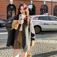 针织披肩灰色毛呢外套女春秋2025新款独特超好看流行爆款超火上衣，女装短外套，2C095