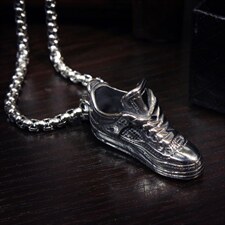 礼盒装个性运动鞋钛钢吊坠情侣项链生日礼物创意球鞋吊坠，项链，星座510A-1