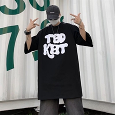 美式复古字母刺绣重磅宽松潮牌T恤情侣短袖潮百搭夏季半袖，男装T恤，星座716-2