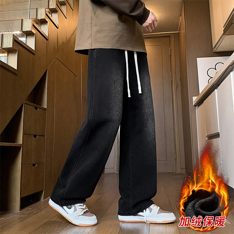 冬季加绒加厚牛仔裤男棉裤秋裤保暖抗寒宽松直筒裤子113-1-P46图片