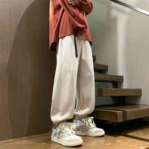 港风秋冬长裤宽松休闲扣带松紧腰束脚卫裤K23303-P40控58图片