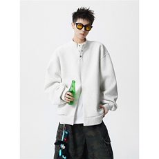 可二开美式半拉链领扣子设计M-5XL大码立领卫衣男WY78103P65控98，男装卫衣，星座227-7