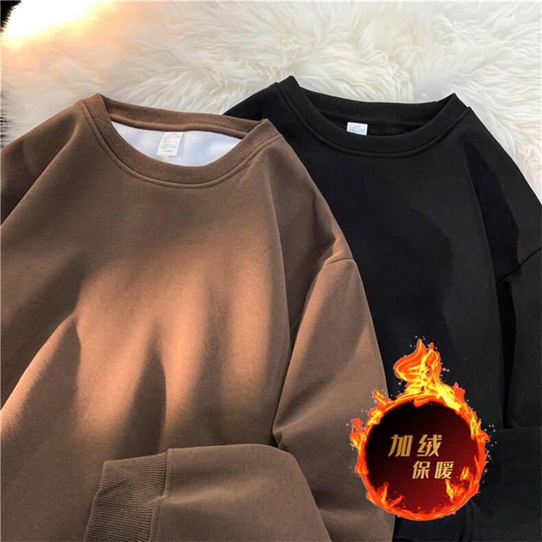 直播品500克重磅加绒加厚潮牌光版纯色连帽卫衣Y77JR-白P22彩P23,男装卫衣,电商A486