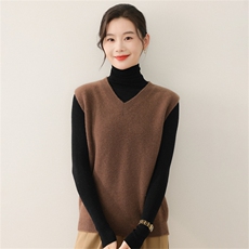 2025年秋季V领针织马甲时尚休闲，女装马甲，暖钟情羊绒
