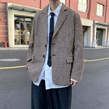 男士格子西装外套K665P63,男装西服,星座1116-2