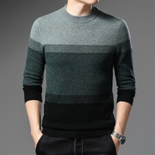 纯羊毛衫男秋冬圆领百搭毛衣中年针织打底衫ALXB2112-P175，男装针织衫/毛衣，电商B212（原钱塘6029）