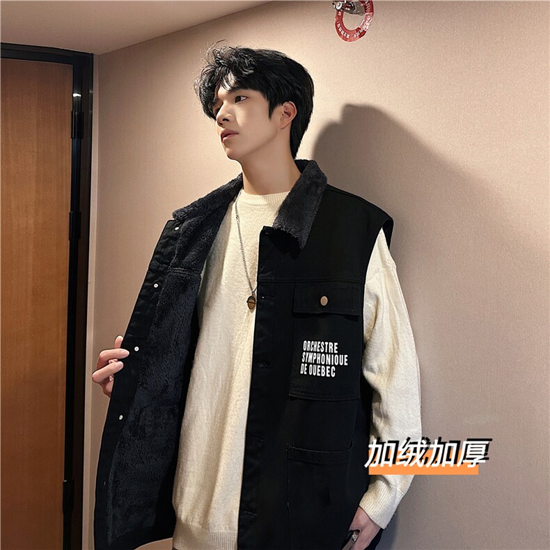 MJ231J-p68-限价98M-5XL抖音情侣棉马甲加绒大码羊羔毛cityboy，女装马甲，星座116