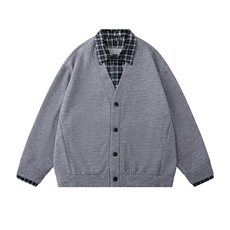 1506-1/MA2661/P77韩系假两件新款潮外套男女日系开衫针织懒惰风，女装短外套，星座1506-1