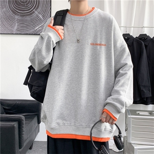圆领简约卫衣男ins潮牌春秋hiphop日系情侣宽松高街上衣 T719-P35图片