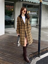 时尚潮流百搭休闲长大衣外套，其它，千利红