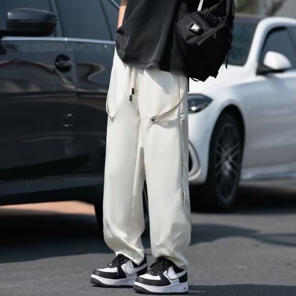 宽松纯色男运动工装裤户外潮流长裤痞帅束脚春夏秋休闲裤k05/P38图片