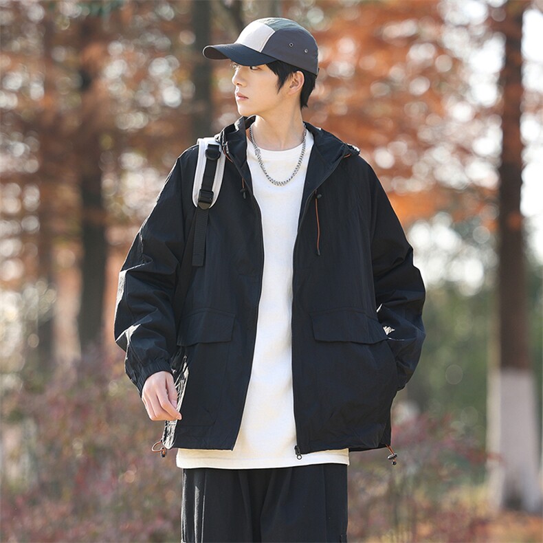 男士防晒衣连帽情侣休闲外套宽松夹克春夏户外潮流A266-FS001-P35，男装防晒衣，电商A266