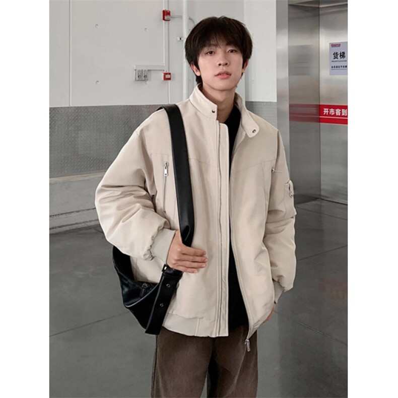 哈灵顿立领棉服男冬季宽松美式复古男生飞行棉衣外套 MY082图片