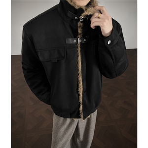 现货新款座山雕结构毛领棉服男MY085-P115图片