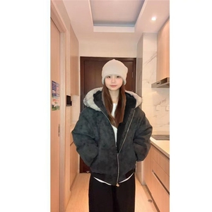 (网图)毛领座山雕800克加厚绒毛连帽棉服加厚情侣 313B-PM09-P100图片