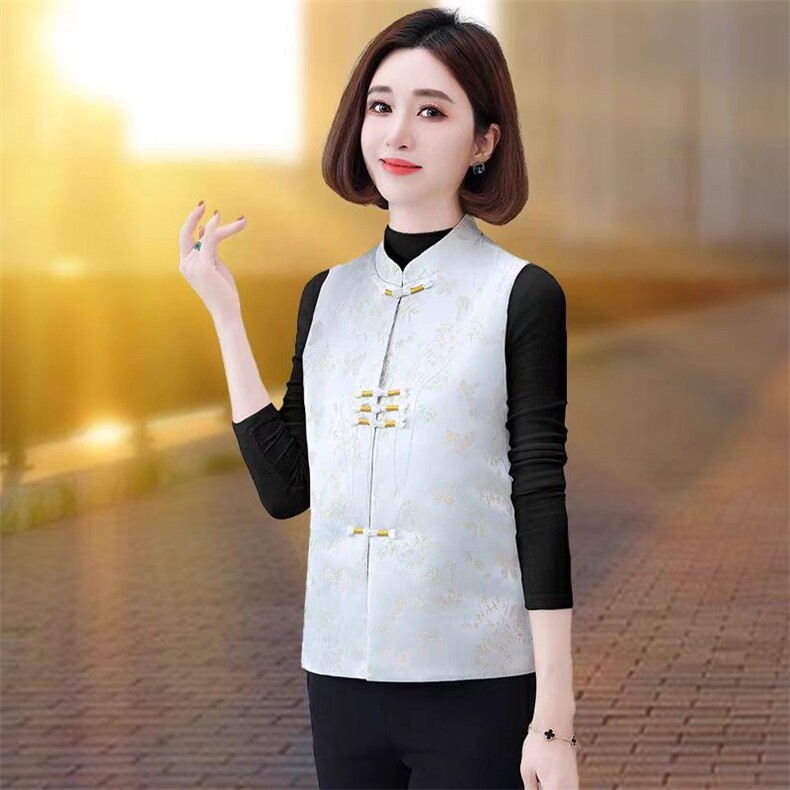 新中式风马甲女士春秋短款外套2025年春季新款妈妈坎肩马夹外穿，女装马甲，燕颉服饰