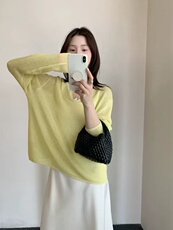 高级感镂空针织衫女2025新款春夏罩衫薄款防晒衣纯色百搭t恤上衣，女装防晒衣，悦玛羊绒