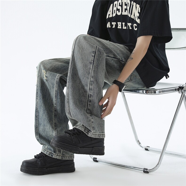 现货秋冬复古色牛仔裤男直筒长裤KD603-P50,男装牛仔裤,电商D312-1
