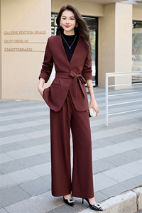 法式小香风高级感开春穿搭一整套装2025职场西装阔腿裤套装两件套图片