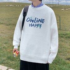 ！2023秋冬新款男士圆领毛衣百搭潮流针织衫上衣M320P45，男装针织衫/毛衣，电商B220