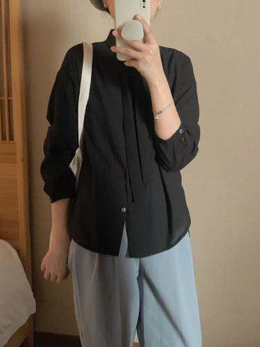 韩系系带气质衬衫，女装衬衫，9roove