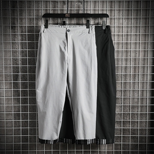 7XL-M货足2023夏季新款薄款九分裤铅笔裤韩版直筒裤男加肥加大码图片