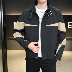 复古撞色拼接立领冲锋衣外套男开衫外套夹克棒球服JK01575-P73,男装夹克,星座308B-2