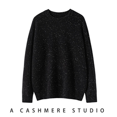2025年秋季时尚百搭休闲康赛尼彩点纱圆领，女装羊绒衫，轻暖羊绒