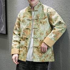 新品卷帘门景风油画提花唐装夹克中式情侣立领修身外套JK93，男装夹克，星座305A（原312A-1）