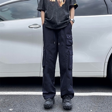 春秋季复古速干多口袋工装裤男款宽松休闲百搭直筒裤，男装工装外套，星座410-7