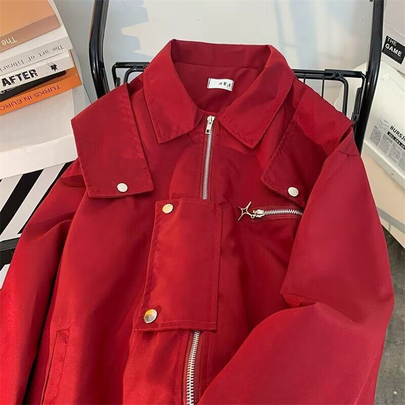 设计感解构飞行员夹克男美式潮流cleanfit上衣春秋季宽松情侣外套,男装夹克,星座601-1