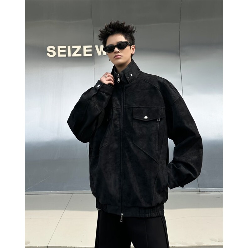 春装新款夹克衫外套男立领痞帅潮流情侣夹克上衣外套9347P80,男装夹克,星座410-2