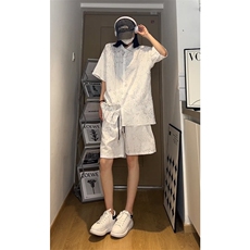 量大优肌理感褶皱裂纹衬衫压皱套装衬衫C2436-P45裤K2438-P35，男装衬衫，星座1213