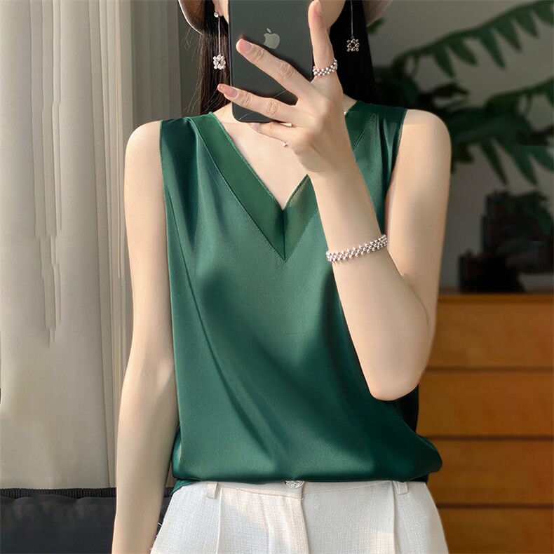 吊带背心女2024夏季新款纯色内搭上衣时尚百搭小衫,女装背心吊带,绒宛羊绒
