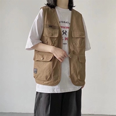 马甲宽松中性工装痞帅男女情侣百搭马夹背心潮流外套潮BB00P35，男装背心/马甲，星座1013-5