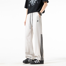 春秋韩版休闲条纹卫裤男潮宽松痞帅垂感直筒长裤YD25506/P35，男装休闲裤，电商B316