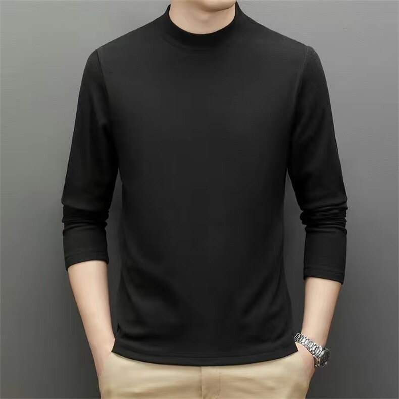 秋冬季德绒长袖t恤保暖双面绒打底加厚潮流男士半高领秋衣上衣服，男装卫衣，星座218-3