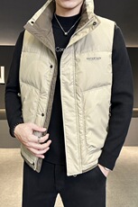 短款立领拼色羽绒马夹男休闲日系保暖外套马甲背心M73-P120，男装背心/马甲，电商A239